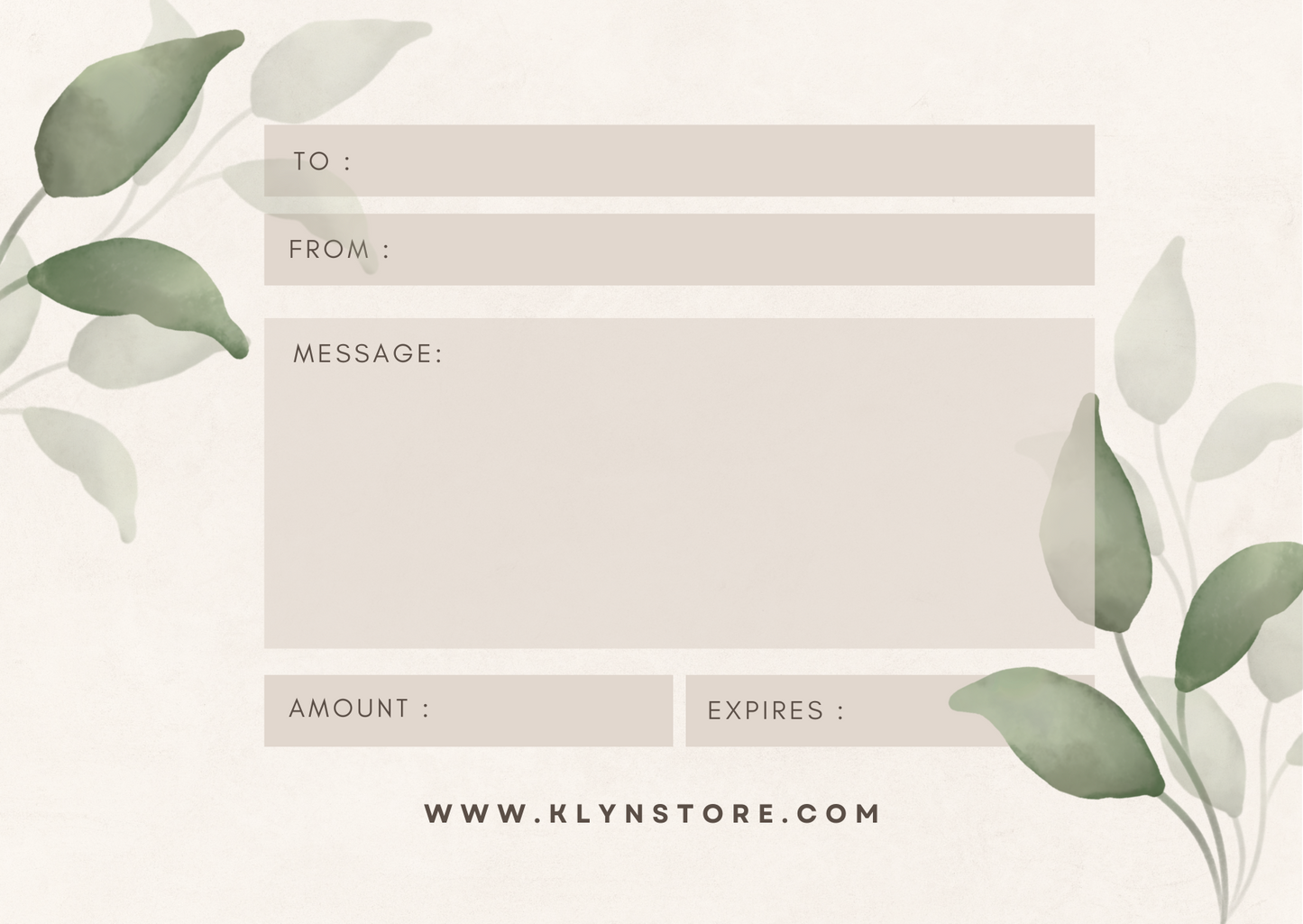 Digital gift card